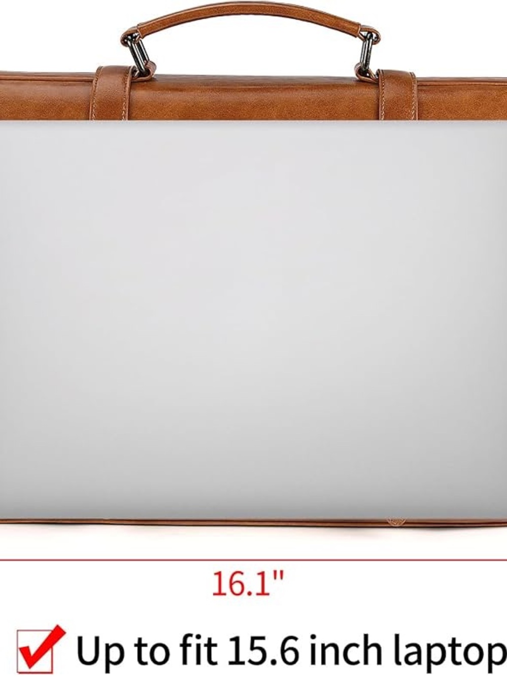 Lubardy Mens Messenger Bag faux Leather 15.6 Inch Work Laptop Briefcase - Picture 3 of 5